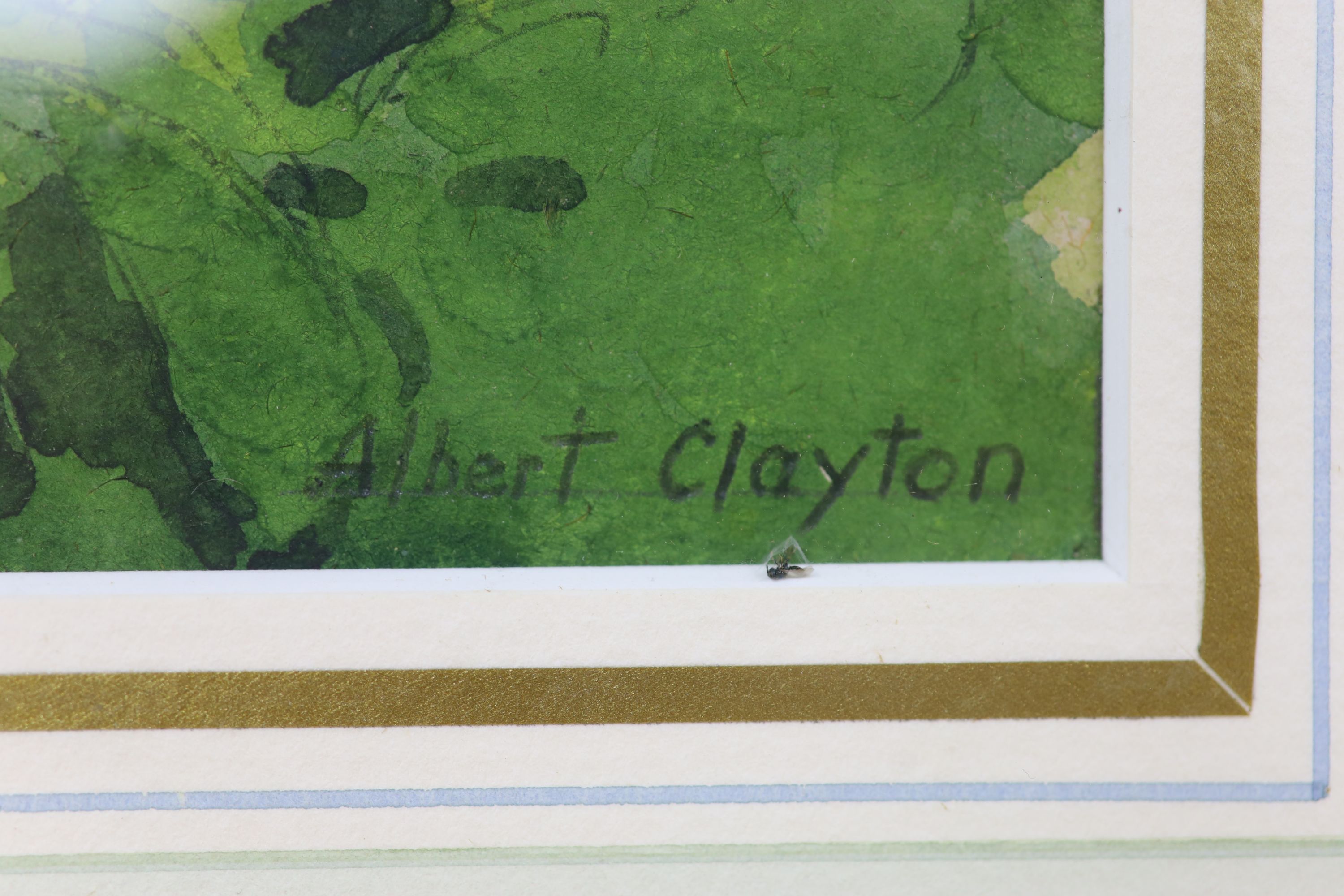 Robert Clayton ARCA , watercolour, 'Lead Cupid, Bourton-on-the-water, Coswolds', signed, 28 x 38cm